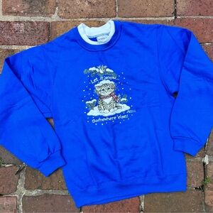 ‘90s cat graphic sweatshirt funny kitten vintage morning Sun Sz small